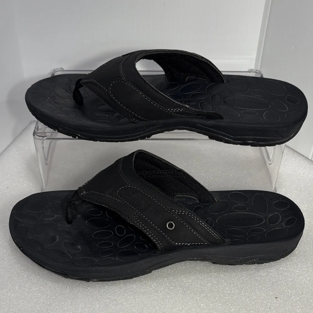 Black at Rockport‎ unisex men’s 8 women’s 9.5-10 Sandals Stitch Detailing box 21